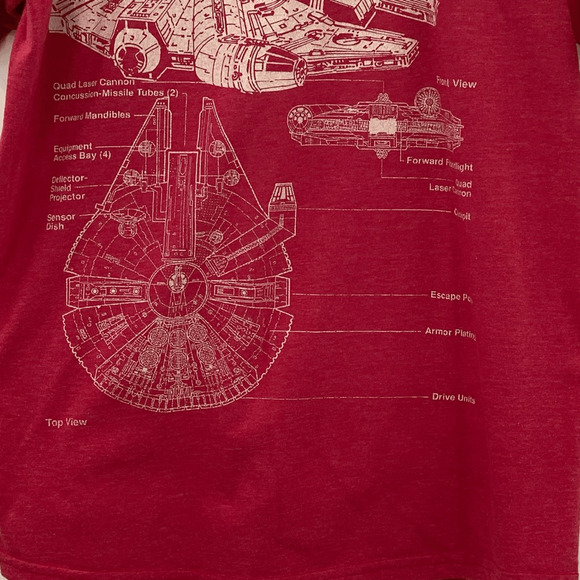 Star Wars Millennium Falcon Graphic Tee M Space Cyberpunk Fandom Spacecore Geek - Picture 5 of 11